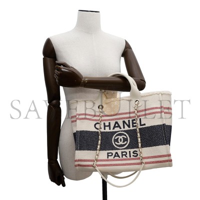 CHANEL SHOPPING BAG COTTON LEATHER AS3351 (34*27*15.5cm)